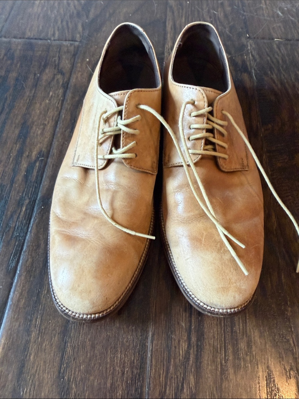 Men's Casual Leather Derby Shoes - Tan